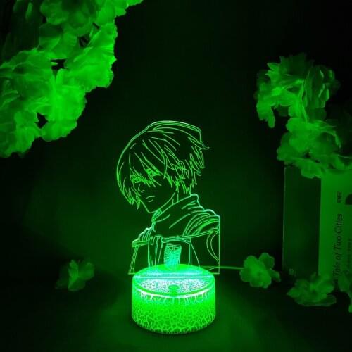 LED Light Anime Attack on Titan Mikasa Ackerman Acrylic Night Light RGB Flashing Cool Gift 3D Light Children Bedroom Decor