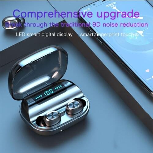 TWS Support Bluetooth 5.0 Earphones LED1200mAh Charging Box Earbuds Waterproof With Mic Wireless Sport Headphone Bass