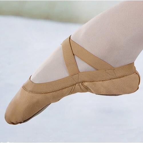 USHINE QWFY01 Wear-Resistant Non-slip Elastic Canvas Training Breathable scarpe da ballo donna Canvas Ballet Dance Shoes Women
