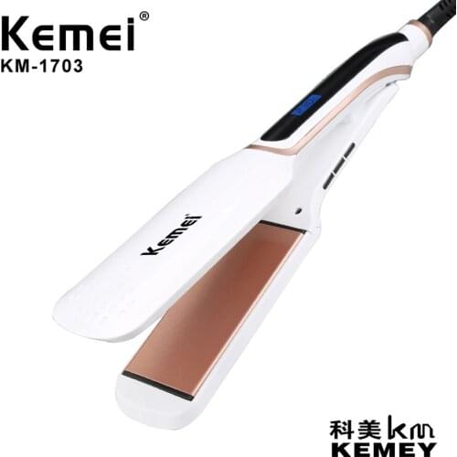 Kemei Straightening Irons Fast Heating Flat irons Professional Tourmaline Ceramic Plate Hair Straightener Crimper Styling Tools