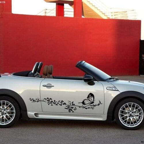 1 Pair Fashion Personality Creative Car Stickers Flowers Butterfly Beautiful Creative Decals Waterproof Auto Tuning Styling