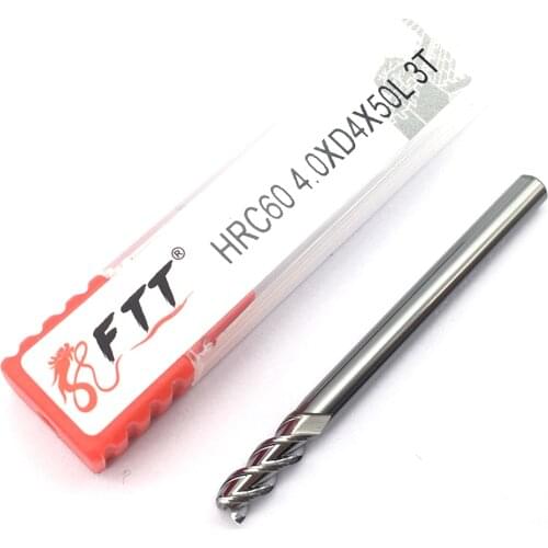 1PC Mill Aluminium 4.0XD4X50L Extra Long HRC60 3Flute Tungsten Carbide Milling Cutter Endmills Tool CNC Lathe Cutter Mill End