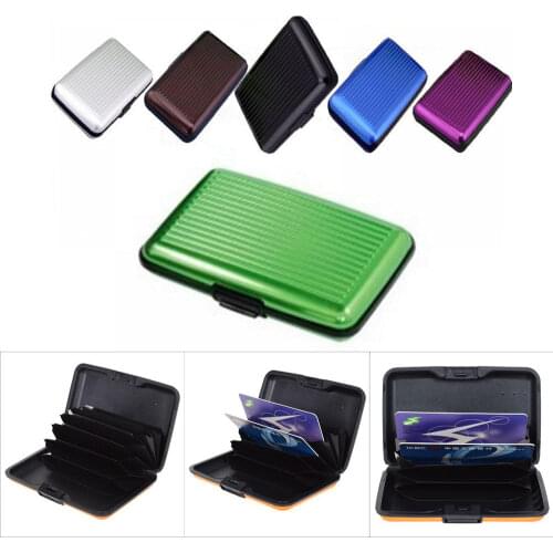 Pocket Business ID Credit Cards Wallet Holder Case Aluminum Metal men Waterproof business ID credit card wallet plastic pouch