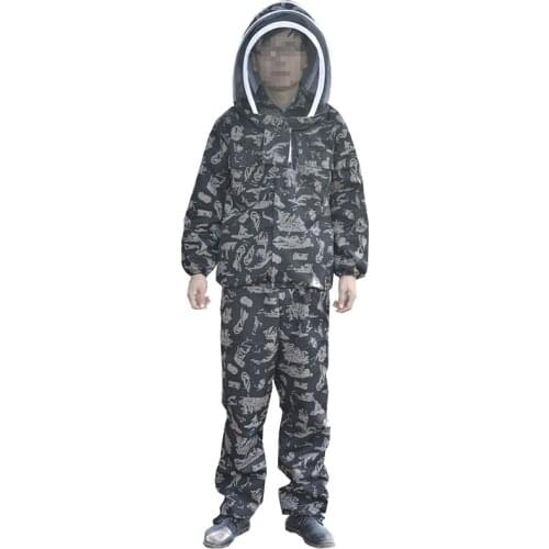 1pcs bee colth for beekeeper professional beekeeping suit Black camouflage suit Anti beekeeping clothing coverall