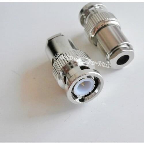 1Pcs RF Connector BNC Male Plug Clamp RG58 RG142 LMR195 RG400 Cable Straight CCTV