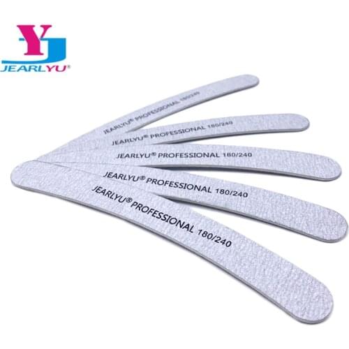 Wooden 10Pcs/lot Nail File 180/240 Curve Professional Grey Sanding Strong Thick Kit Ongle En Gel Manicure Care Ferramentas Shine