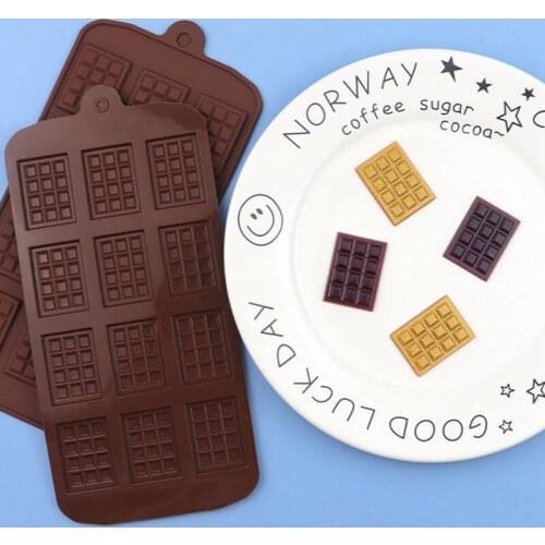 12 Chocolate Silicone Mold Fondant Patisserie Candy Mould Cake Mode Decoration Waffle Baking Accessories