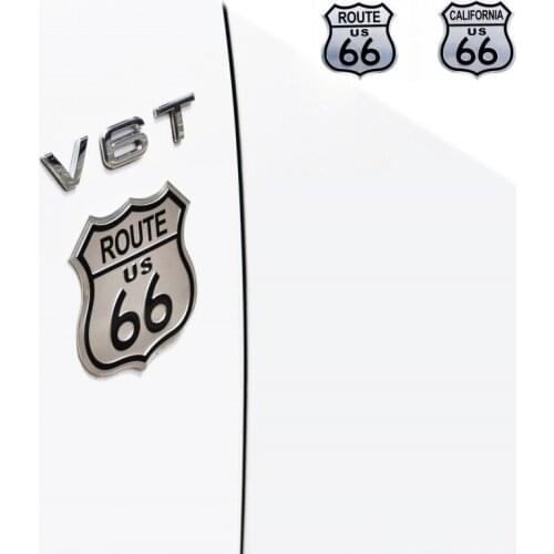 2Pcs Aluminum Road 66 Emblem For H2 Enclave ENVISION JCUV SRT Durango YUKON ACADIA MKC MKX Navigator XT5 Escalade