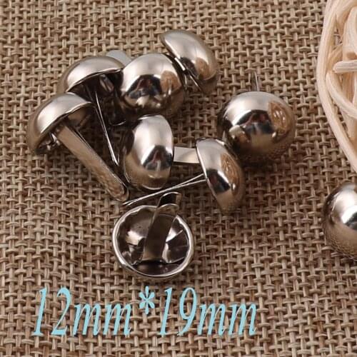40PCS Round Dome Purse Feet,12mm Silver purse hardware,purse feet studs purse findings,Rapid Rivet Round Post Caps Bags Belts