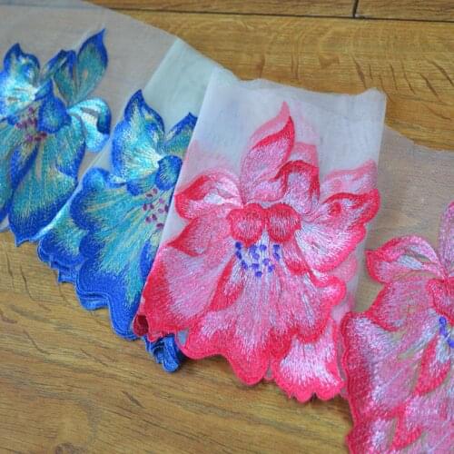 6Meters Big Flower Mesh Lace Trim Sewing Accessories Fabric Clothing Material Handmade DIY Doll Garment Needlework 18cm Width