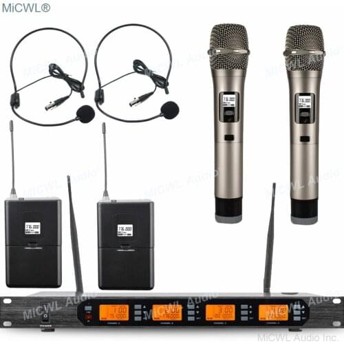 Authentic MiCWL D400 Digital MicS Wireless Lapel Handheld Headset Stage Karaoke Performance Microphone System 400 Channel