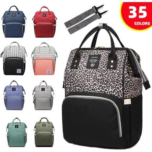 Lequeen Fashion Maternity Diaper Bag Waterproof Large Capacity Mommy Travel Backpack Baby Stroller Bag Nappy Backpack For Mom