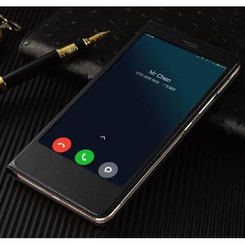 Xiaomi Mi Max 2 case MI Max 3 flip PU leather shell case luxury fundas window View cover case for Xiaomi mi max 2 Clear front