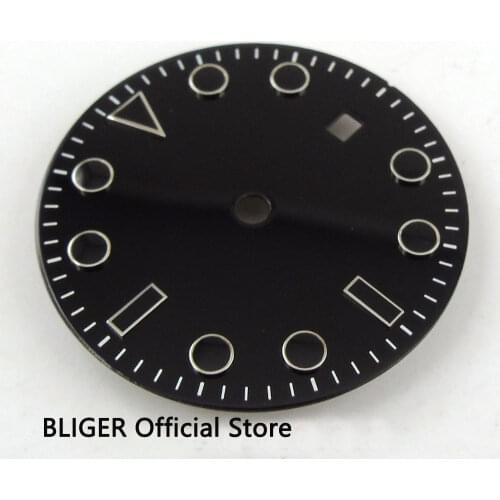 High quality 31.3MM Black Sterile Dial Date Window Watch Dial Fit For MIYOTA 8215 Mingzhu 2813 Movement D2