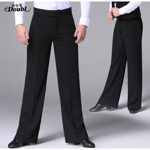 Doubl Men Latin Dance profession long pants Man Modern Dance Adult Practise Costume Dancing Ballroom National Standard Dance