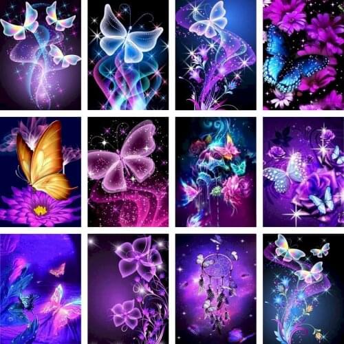 GATYZTORY Coloring By Numbers Butterfly Acrylic Handpainted Wall Art Painting By Numbers For Children Animals Kits Home Decor