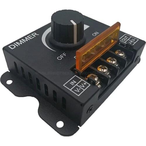 DC12V 24V PMW LED Dimmer 30A 360W Brightness Adjustable Controller Rotary Knob Switch for Single Color SMD LED Strip