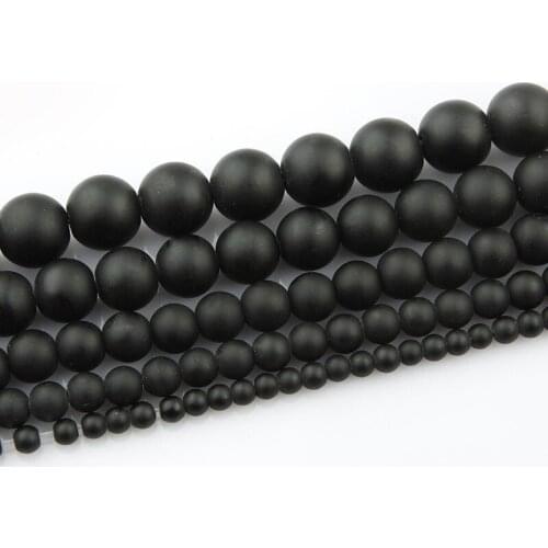 4mm 6mm 8mm 10mm 12mm Round Natural Matte Black Stone Stone Loose Beads Lot For Jewelry Making DIY Crafts Findings