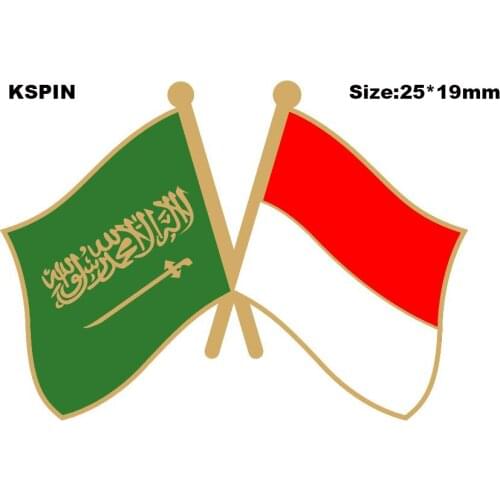 Saudi Arabia & Indonesian Friendship Flag Lapel Pin Friendship Flag Badge Flag pin