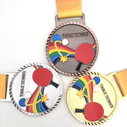 Table Tennis Medal Childrens Gold Medal Championship Medal Football Badminton Memorial 2021 6.8CM