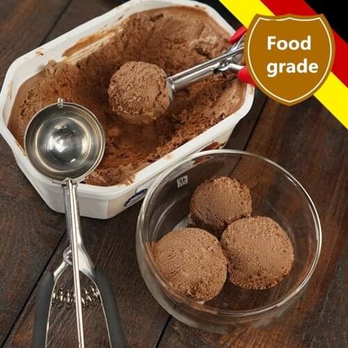 Ice Cream Scoop Cookie Scoop Set Stainless Steel Dough Scoop With Non-slip Rubber Handle With Trigger Release Thickened Ice Crea