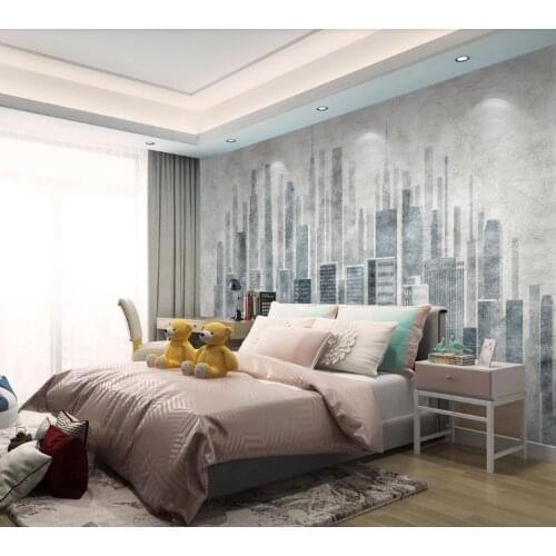 Mural Custom Wallpaper 3d Murals Nordic City Architecture Wallpaper Home Decor Mural living room bedroom Wall sticker