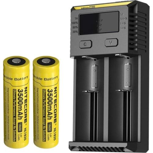 NITECORE NEW I2 battery Charger + NITECORE 18650 3500mAh NL1835 Rechargeable li-ion battery