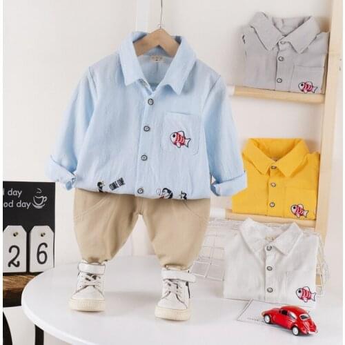 New Autumn Baby Boys Cartoon Clothes Suits Toddler Infant Clothing Kids Cartoon Shirt Pants 2Pcs/sets Children Casual Costume