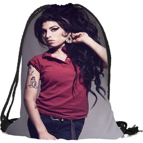 New Amy winehouse Printing Backpack Travel Beach School Multi-function Drawstring Bag Custom You Image