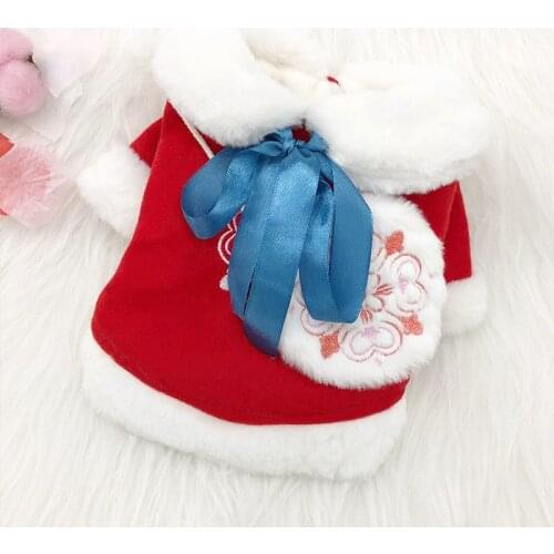 Dog Clothes Winter Warm Soft Clothes Teddy Coat New Year Dog Jacket Outfit Tang Suit Pomeranian Chihuahua Bulldog Corgi Costumes