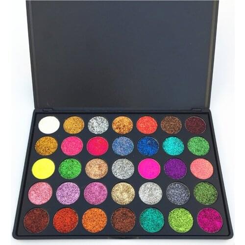 35 Color Glitter Metallic Eyeshadow Make-up Palette Shimmer Diamond Pressed Eyes Shadows Powder Cosmetics Shine Glitter Palette