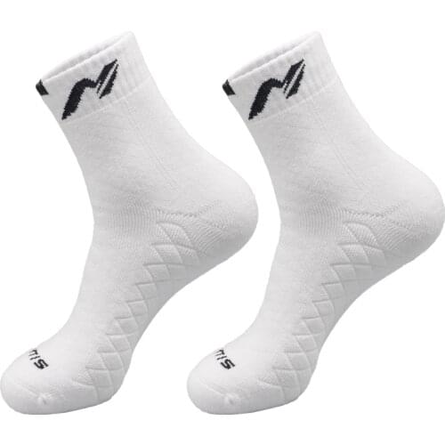 Professional Tennies Badminton Crew Socks Cotton Terry Cushion Women Men Moisture Wicking Thick Performance Socks
