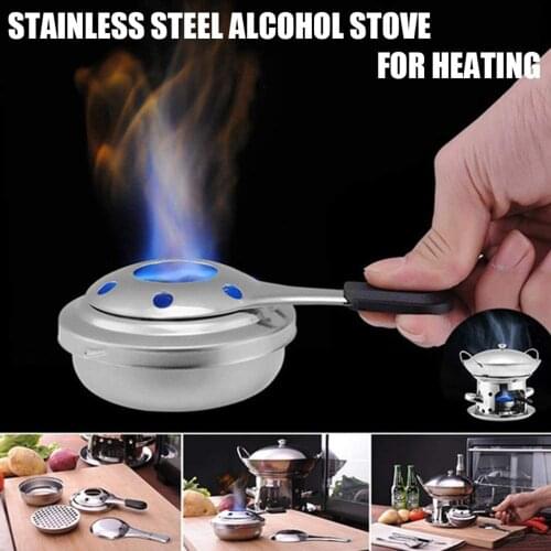 Picnic Stainless Steel Portable Alcohol Stove Fuel Furnace Tool Spirit Burner With Handle Alcohol Stove Set Outdoor Camping Tool