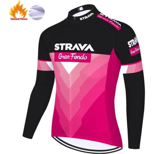 01 camisa ciclismo STRAVA Winter long sleeve cycling jersey Italy Fleece bike shirt Spain jersey ropa ciclismo hombre invierno