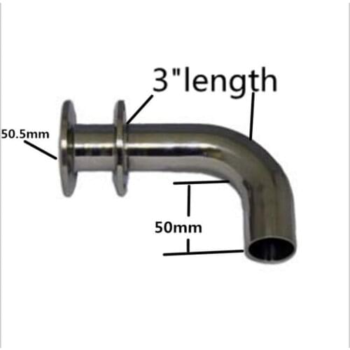 1" Tri Clover Compatible Style Pickup Tube, Stainless Steel SS304, Home Brew Fitting, Clamped Racking Arm