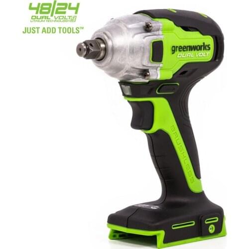 Greenworks 48/24V DUAL-VOLT 1/2 inch Cordless Brushless Electric Wrench Impact Wrench Socket Wrench 400N.m