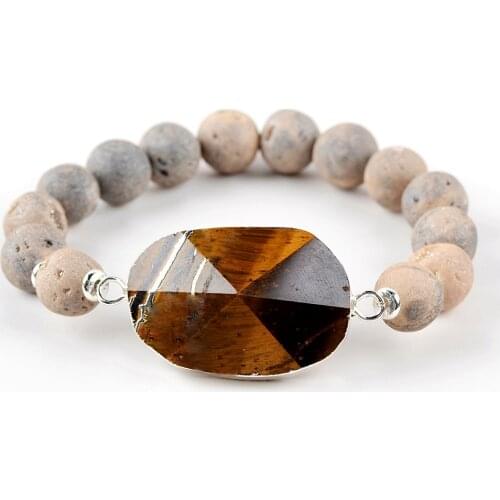 Tiger Eye Girls Bracelets Bohemian Beaded Bracelet Healing Rose Quartzs Women Bracelets Handmade Friendship Bracelet Dropship