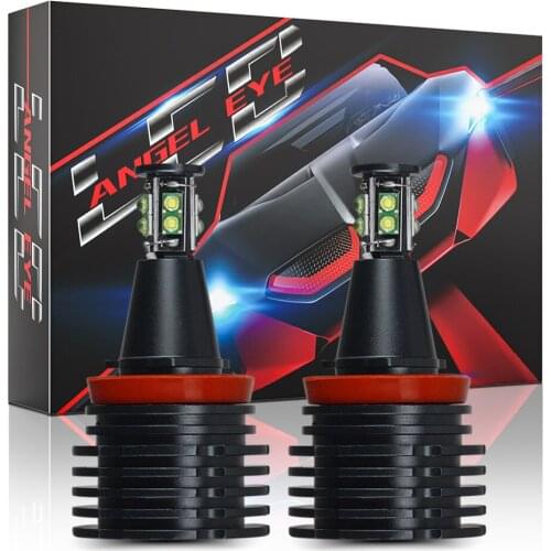 2PCS 6500K Car LED H8 80W CREE 8LED Angel Eyes For BMW E82 E91 E92 E93 H8 Led Headlight Bulb Led Lights For Car