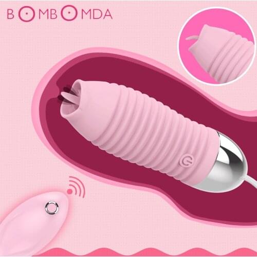 Wireless Remote Tongue Vibrators 10 Mode USB Rechargeable Vibrating Egg G-spot Massage Licking Clit Stimulator Sex Toy for Women