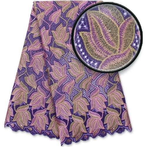 Blessing Swiss voile Lace Fabric 100% Cotton Embroidery High Quality African French Laces Fabrics For Wedding Dress 4156B