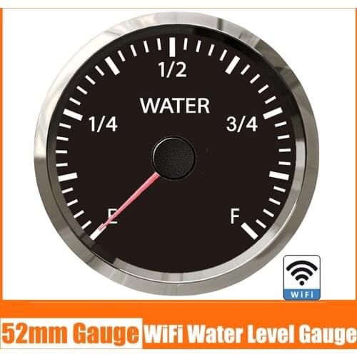 52mm WiFi Water Level Gauge for 0-190ohm 240-33ohm water level sensor with Yellow/White Backlight Support PC/Laptop/Mobile Phone