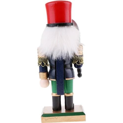 Handpainted 20cm Wood Nutcracker Soldier Figures Figurine Xmas Ornament Blue