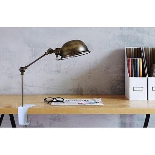 Pack of 2 Adjustable Arm Clamp Table Lamp Clip Swivel Lock Holder Metal Stand , Clamp range: 0-59mm