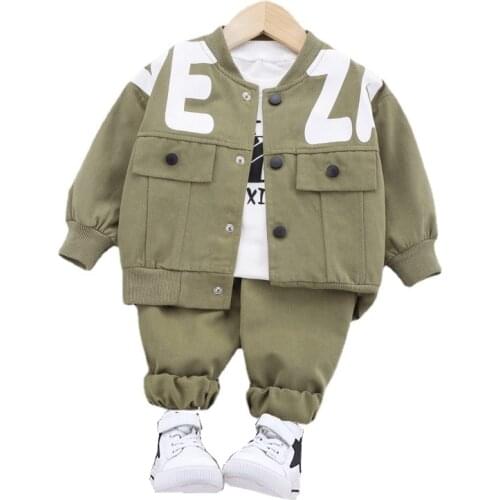 New Autumn Baby Boys Clothes Children Casual Jacket T-Shirt Pants 3Pcs/Sets Toddler Sport Costume Girls Clothing Kids Tracksuits
