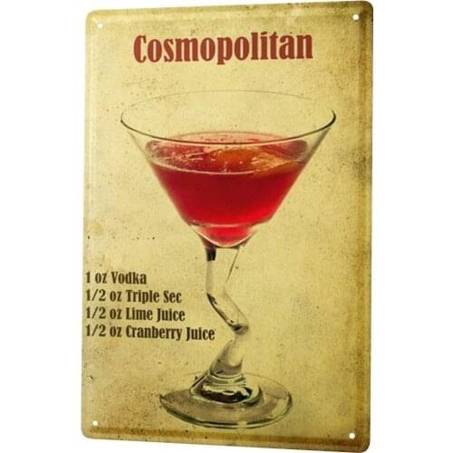 SINCE 2004 Tin Sign Bar Party Cocktail Cosmopolitan