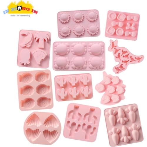 Handmade Unicorn Carrot Kangaroo Fish Cactus Cabochon Silicone Molds DIY Bear Cat Crab Resin Jewelry Tool Seashell Heart Charms