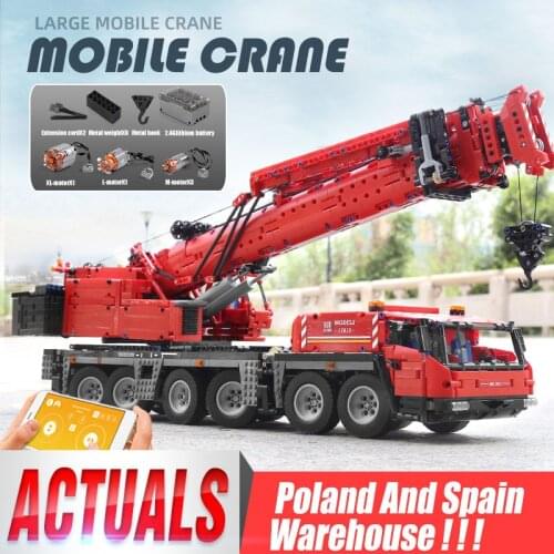 Mould King 17013 Building Blocks The APP RC Motorized Red GMK Crane Model Assembly Kits Bricks Toys Kids Christmas Gifts