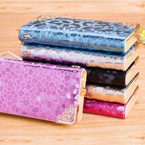 TOP Fashion Women long wallet Stone Pattern Purse Metallic Finishing PU Clutch Bag Multifunction Money Bag Bank Card ID Holder