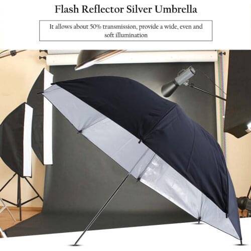 1pcs 83cm 33\" Photo Studio Flash Light Grained Black Silver Umbrella Reflective Reflector Wholesale ACEHE 26.7cm X 2.5cm