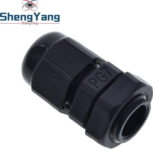 10pcs PG7 Black Waterproof Plastic Nylon Cable Gland Connectors Joints